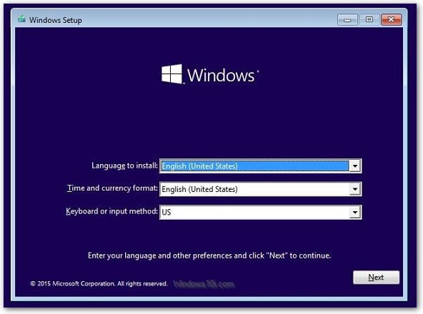 Steps to Install Windows 10 from USB