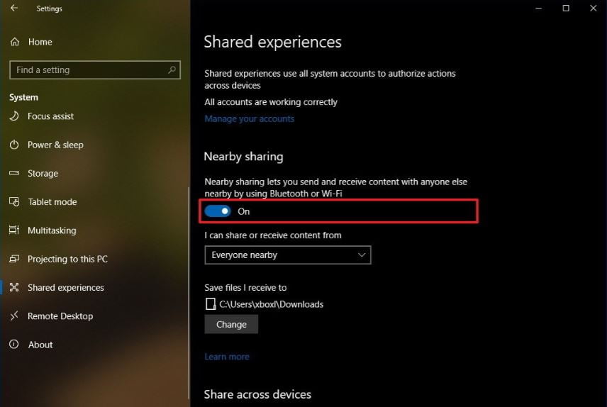 Use Nearby Sharing To Share Files In Windows 10 Seamlessly